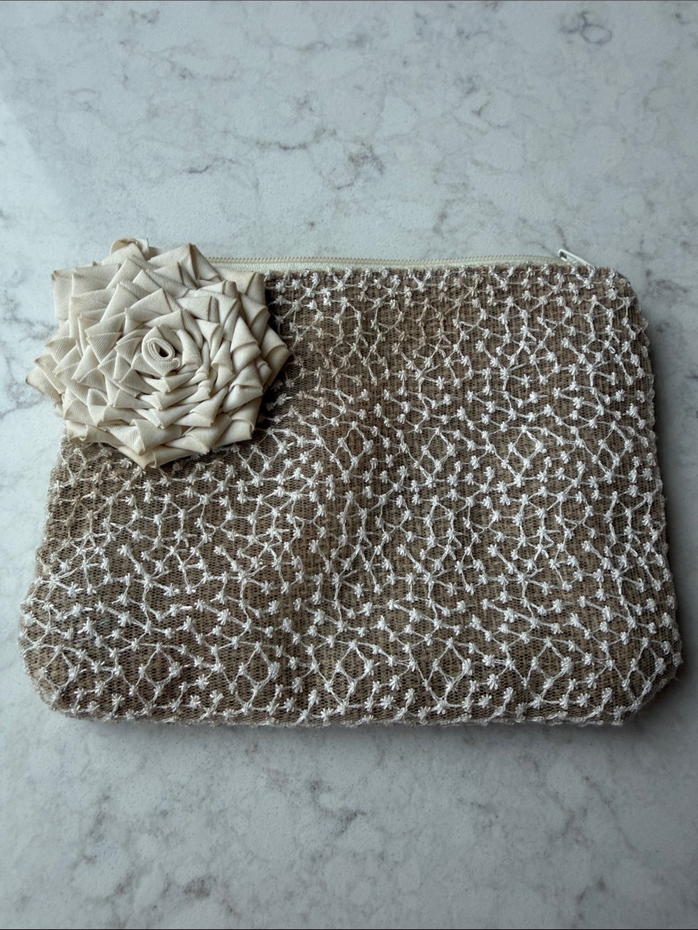 Handmade Embroidered Floral Accent Clutch - Women Bags
